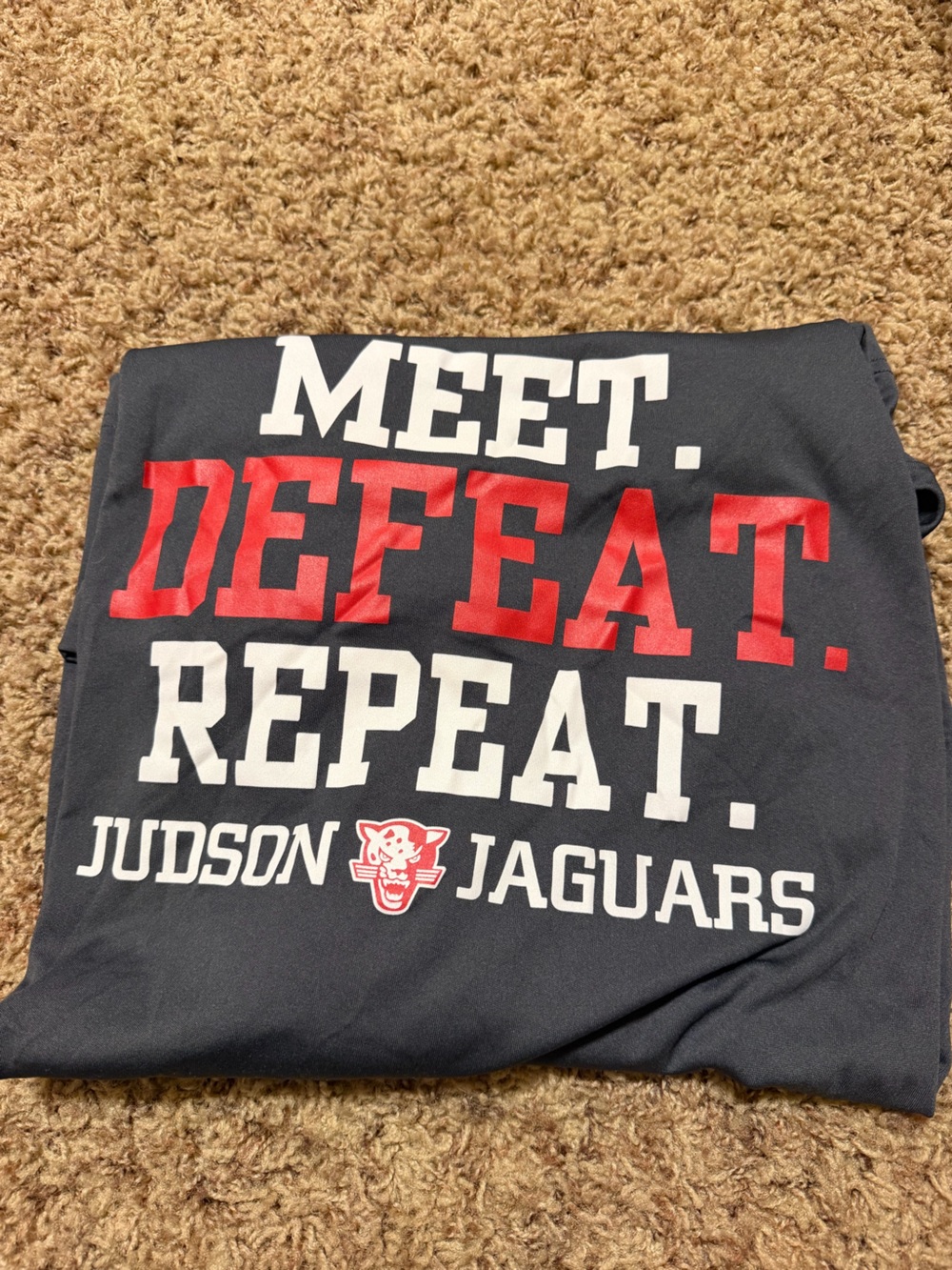 Men's Black 'Meet. Defeat. Repeat.' Athletic Shorts